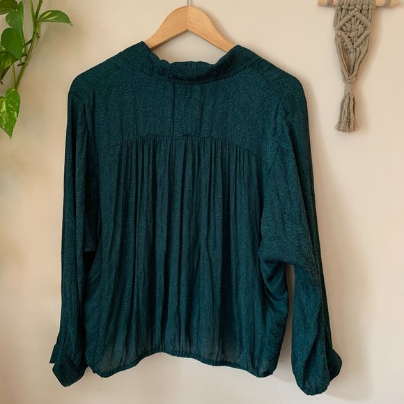 Maeve // Forest Green Paisley Blouse - Picture 4 of 10